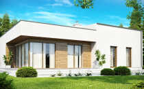 Одноэтажный каркасный дом с плоской крышей