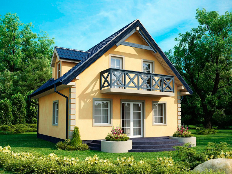 Двухэтажный каркасный дом 6х6