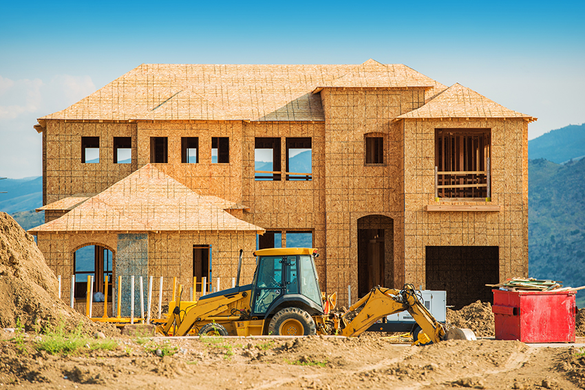 New House Building. House Construction. Real Estate Development. Home Wooden Structure.