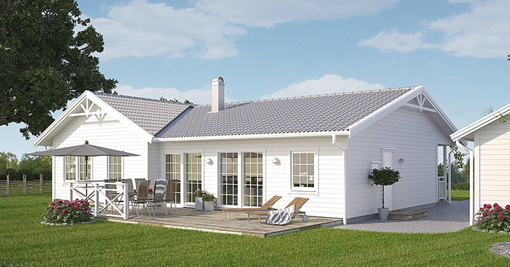 Одноэтажные дом на каркасе