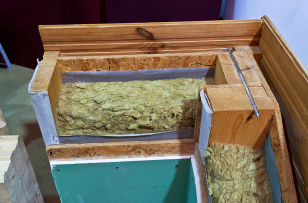 Стена каркасного дома в разрезе