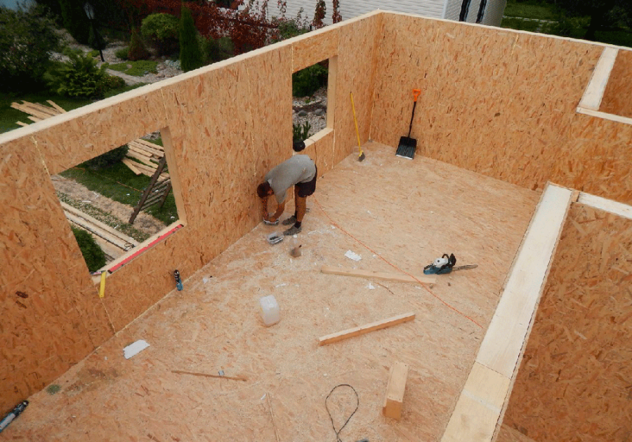 Возведение щитового дома